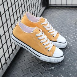 Modische Segeltuchschuhe für Paare, Studenten, Sport, einfarbige Segeltuchschuhe 41 gelb