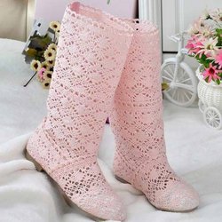 Spitze Hohl Stiefel Schuhe Atmungsaktiv Stricken Linie Mesh Koreanische Hohe Sommer Frauen Stiefel Knie Hohe Damen Schuhe 39 rosa