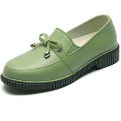 Regenschuhe für Damen, modisch, außen, hoch, niedrig, Arbeitsschuhe, Jugend, rutschfest, wasserdicht, Regenstiefel, kurze Röhre, Gummischuhe, Slip-on-Schuhe 40 grün