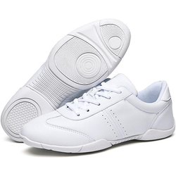 Damen Cheerleading Schuhe Mädchen Atmungsaktive Tanzschuhe Leichte Cheer Schuhe Weiß Trainingsschuhe Fitness Gymnastik Yoga 34 weiß