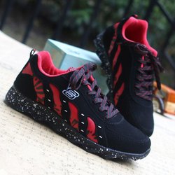 Herrenschuhe Sommer Laufschuhe Atmungsaktive Sneaker Lässig Rutschfest Bequeme Sneaker 39 rot