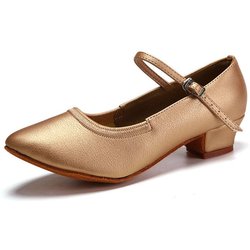 Moderne Ledertanzschuhe für Damen Mädchen Latein Tango Walzer Gesellschaftstanz Standardschuhe Größe 30-41 Absatz 3,5cm Indoor 36 braun