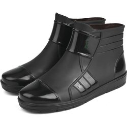 Kurze Regenschuhe Herren Arbeitsschuhe Herrenschuhe rutschfeste wasserdichte ölbeständige Küchenschuhe Gummischuhe Angelschuhe wasserdichte Schuhe 45 schwarz