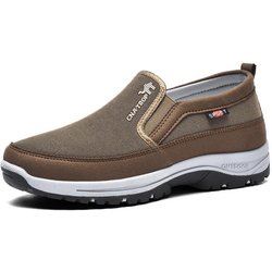 Herren-Freizeitschuhe, klassische Slipper, rutschfeste weiche Sohle, bequeme Herren-Leder-Sneaker, rutschfeste Retro-Fahrschuhe in Übergröße 44 braun
