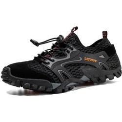Männer Trekking Waten Schuhe Atmungsaktive Mesh Klettern Wandern Turnschuhe Upstream Barfuß Aqua Schuhe Outdoor Wasser Sport Schuh Plus Größe 38-47 43 schwarz