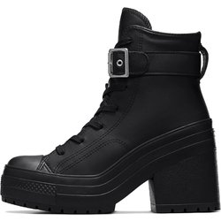 Converse Chuck 70 De Luxe Heel Leder High Schnalle - Triple Black Herren Sneaker A12208C 38