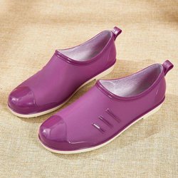 Four Seasons Fashion Regenschuhe Damen Low Top Flachmund Wasserschuhe Küche Rutschfeste Autowaschanlage Arbeit Regenstiefel 41 violett