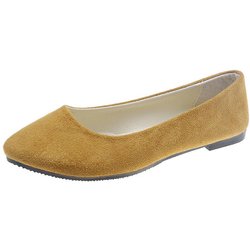 Damen- und Mädchen-Schuhe, einfarbig, große Größe, zum Hineinschlüpfen, flach, flach, bequem, lässig, einzelne Schuhe 35