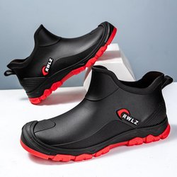 Kurze Regenschuhe, modische wasserdichte und rutschfeste Gummischuhe für die Küchenarbeit mit weicher Sohle und leichtem Mund für Herren 44