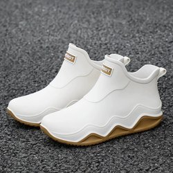 Regenschuhe Herren Damen Anti Rutsch Verschleiß Regen Wasser Waten Angeln Stiefel 40 weiß