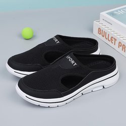 Große Freizeitschuhe und halbunterstützte Damenschuhe, Herren-Sandalen mit dickem Boden, atmungsaktive Netz-Hausschuhe 44