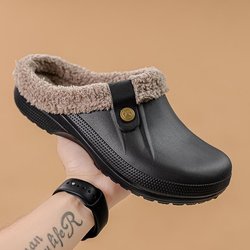 Große Größe 35-47 Mode Frauen Winter Hausschuhe Indoor Schlafzimmer Männer und Frauen Warme Schuhe Outdoor Wasserdichte Nicht-slip hausschuhe 42 braun/schwarz