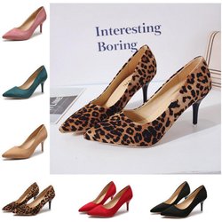 Shoelife neue große Stiletto-Pumps für Damen, Wildleder-High-Heels 40 Leo-Print