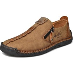 Frühling und Herbst männer Casual Leder Schuhe Große Größe männer Fahren Auto Schuhe männer Atmungsaktive Handgemachte Casual schuhe 46 khaki
