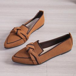 Damenschuhe Halbschuhe Ballerinas Spitzschuh Barfuß Slipper Casual Niedriger Absatz Luxusmarke Damenschuh in Schmetterling 39 braun