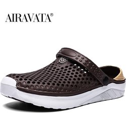 Unisex Fashion Clogs Sommer Strand Atmungsaktive rutschfeste Sandalen Garten Bad Hausschuhe Schuhe 42 kaffeebraun