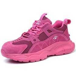 Leichte Arbeitssicherheitsschuhe Damen Herren Atmungsaktive Schutzschuhe Arbeitsschuhe mit Stahlkappe Unzerstörbare Sicherheitsstiefel 36 rosa