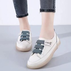 Tendon Sole Weiches Leder Kleine Weiße Schuhe Slip on Freizeit Atmungsaktive Skateschuhe Haken & schleife Einzelnen Schuh Weibliche 40 grün