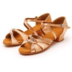 Damen Mädchen Kinder Latein Tanzschuhe Niedrige Absätze Salsa Latein Ballsaal Tango Schuhe Weiche Sohle 3,5 CM Absatz 37 rosa