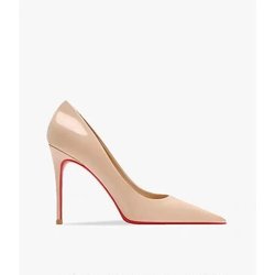 Damen Pumps aus Lackleder in Nude, sexy, spitze Zehenpartie, Stilettoabsatz, Partyschuhe, elegante Schlupfschuhe, dünne High Heels für Frauen 39