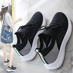 Schuhe Damen Sport Freizeitschuhe Mesh Joker Atmungsaktive verschleißfeste Mesh-Schuhe Kleine weiße Schuhe 40 schwarz
