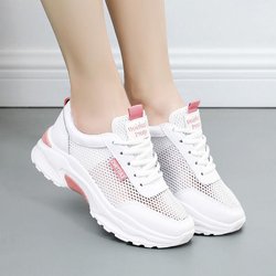 Sommer Atmungsaktive Mesh Sneaker Damenschuhe Koreanische Version von Lässigen Allround Weißen Schuhen 40 rosa