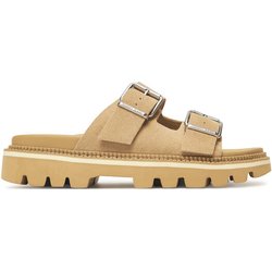 Tommy Jeans Pantoletten Tjw Double Strap Sandal Suede EN0EN02797 Braun