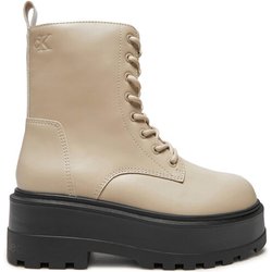 Calvin Klein Jeans Schnürstiefeletten Flatform YW0YW01535 Beige