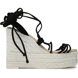 Manebi Espadrilles Lace-Up Wedge Espadrilles L 8.6 WA Schwarz