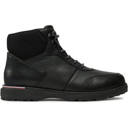 Tommy Hilfiger Schnürschuhe Corporate Warm Outdoor Lth Boot FM0FM05148 Schwarz