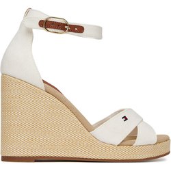 Tommy Hilfiger Sandalen Flag High Wedge Espad Crisscross FW0FW08661 Écru