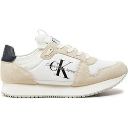 Calvin Klein Jeans Sneakers Runner Sock Laceup Ny-Lth Wn YW0YW00840 Weiß