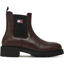 Tommy Jeans Klassische Stiefeletten Tjw Chelsea Leather Boot EN0EN02825 Braun