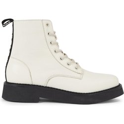 Tommy Jeans Stiefeletten Tjw Lace Up Flat Boot EN0EN02310 Écru