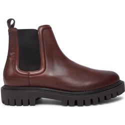Tommy Hilfiger Klassische Stiefeletten Casual Hilfiger Chunky Lth Chels FM0FM05197 Braun