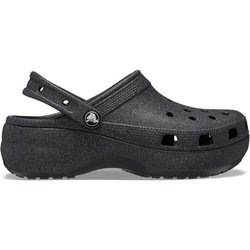 Crocs Pantoletten Classic Platform Glitter Clog W 207241 Schwarz