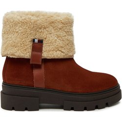 Tommy Hilfiger Stiefeletten Faux Fur Suede Roll-Down Boot FW0FW08158 Braun