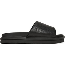 Calvin Klein Jeans Pantoletten Flat Molded Slide Sandal Lth YM0YM01225 Schwarz