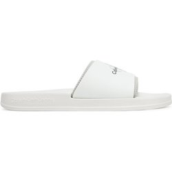 Calvin Klein Jeans Pantoletten Slide Rubber Neoprene Monologo YM0YM00361 Weiß