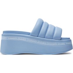 Tommy Jeans Pantoletten Tjw Wedge Sandal EN0EN02455 Himmelblau