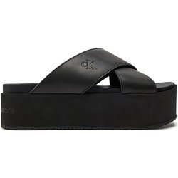 Calvin Klein Jeans Pantoletten Flatform Cross Mg Uc YW0YW01349 Schwarz