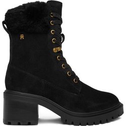 Tommy Hilfiger Schnürschuhe Th Shearling Lace Up Boot FW0FW08999 Schwarz