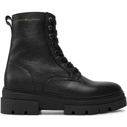 Tommy Hilfiger Stiefeletten Bicolor Leather Lace-Up FW0FW08160 Schwarz