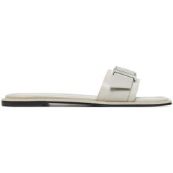 Calvin Klein Pantoletten Flat Slide W/Buckle - Lth HW0HW02490 Grau