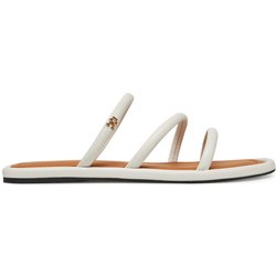 Tommy Hilfiger Pantoletten Strappy Leather Mule FW0FW08939 Weiß