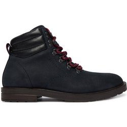 Tommy Hilfiger Schnürschuhe Cleated Hilfiger Wrm Hook Boot FM0FM05699 Dunkelblau