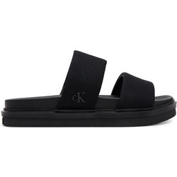 Calvin Klein Jeans Pantoletten Flat Molded Dbl Bar Sandal Cv YM0YM01222 Schwarz