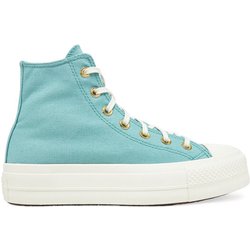 Converse Sneakers aus Stoff Chuck Taylor All Star Lift Platform Gold A11495C Türkisfarben