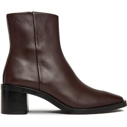 Calvin Klein Stiefeletten Block Heel Zip Boot Lth HW0HW02593 Dunkelrot