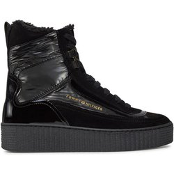 Tommy Hilfiger Stiefeletten Patent Laceup City Snow Boot FW0FW07841 Schwarz